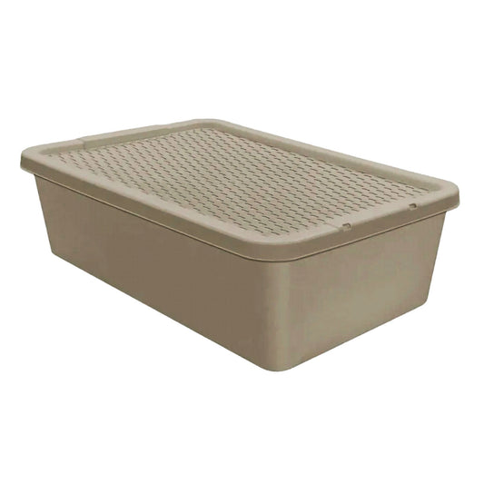Plastic Storage Box 32 Litres - Beige by Simply Rattan