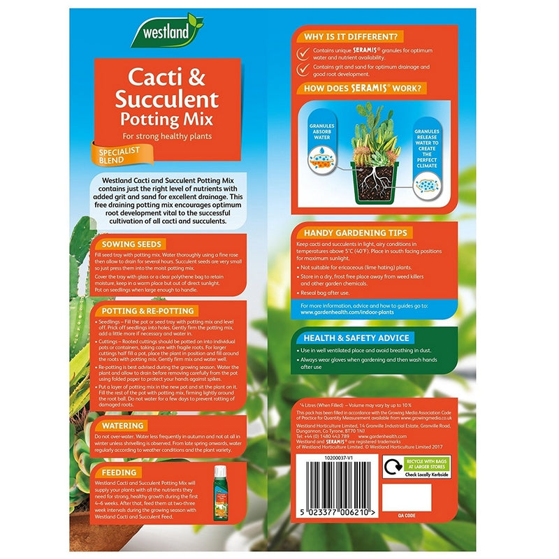 westland cacti and succulent potting mix Westland Cacti And Succulent Potting Compost Mix 4 Litre – Cherry Lane