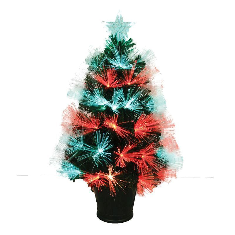 2 Foot Fibre Optic Christmas Tree Artificial - Fibre Optic Blue & Red Primary Image