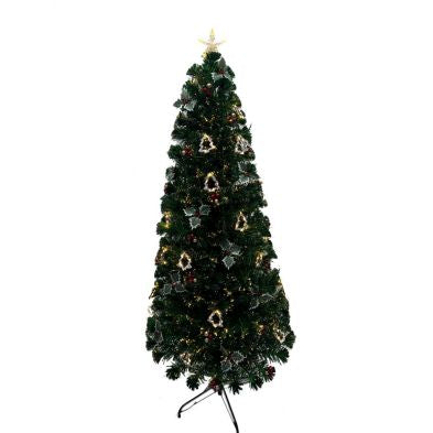6 Foot Fibre Optic Christmas Tree Artificial - Dark Green Fibre Optic Warm White Primary Image