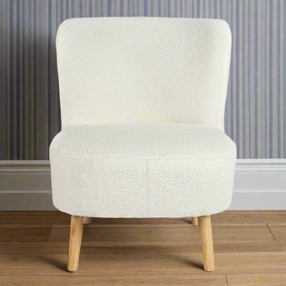 Teddy Dining Chair Wood & Fabric White by Hamilton McBride