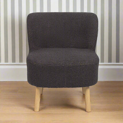 Teddy Dining Chair Wood & Fabric Grey by Hamilton McBride