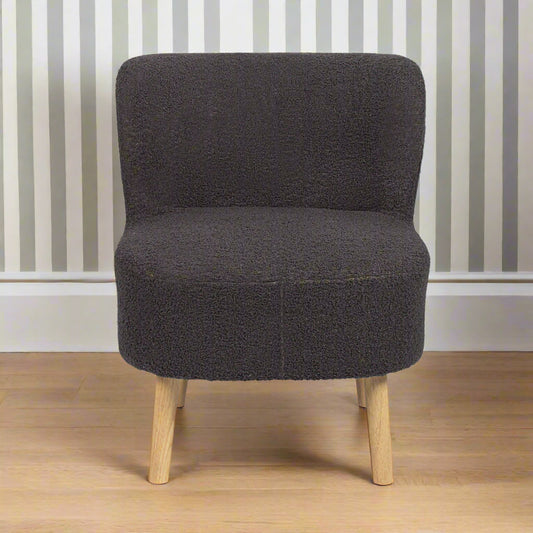 Teddy Dining Chair Wood & Fabric Grey by Hamilton McBride