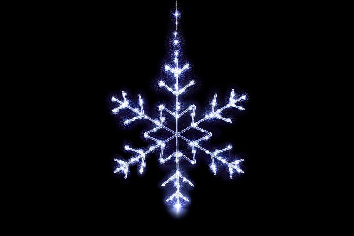 Christmas Decoration Snowflake Light Multifunction Cool White Outdoor 125 LED - 61cm by Astralis