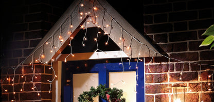Christmas String Icicle Lights Multifunction Warm White Outdoor 300 LED - 7m by Astralis