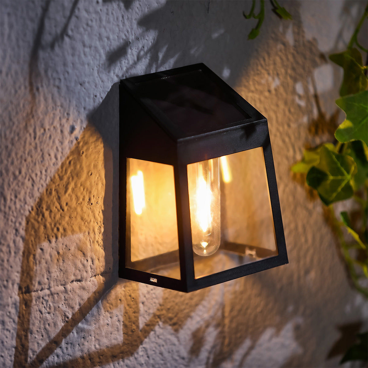 Traditional Solar Garden Wall Light Warm White LED - 13cm by Bright Garden