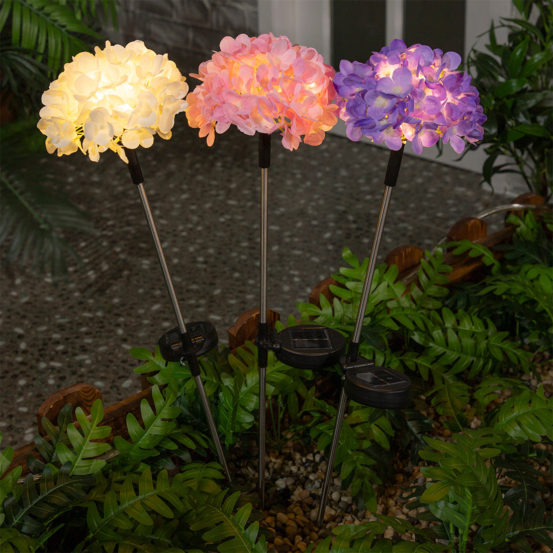 Blossoms Solar Garden Light Plant 10 Warm White LED - 74cm by Bright Garden