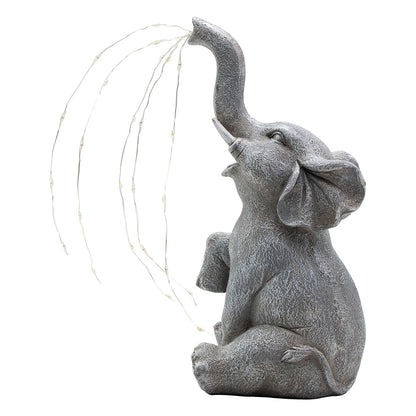 Elephant Solar Garden Light Ornament Decoration 25 Warm White LED - 26cm by Bright Garden