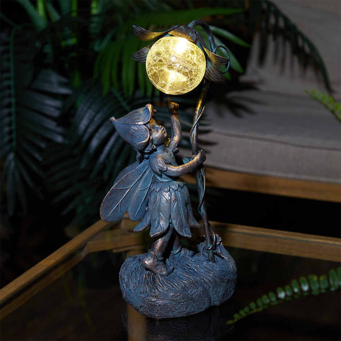 Fairy Flower Solar Garden Light Ornament Decoration Warm White LED - 31cm by Bright Garden Primary Image