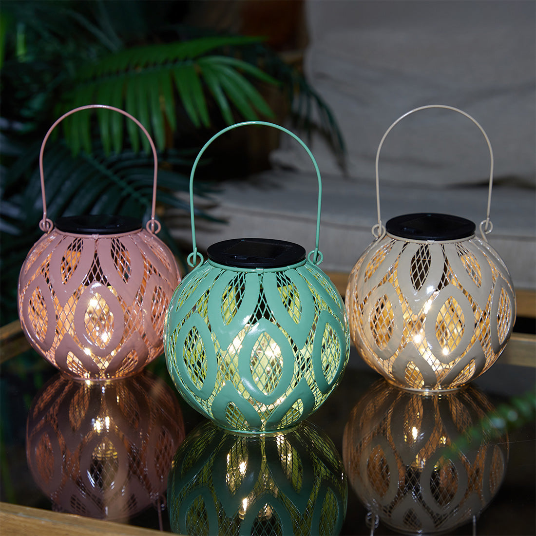 Mesh Solar Garden Lantern 5 Warm White LED - 13.5cm by Bright Garden