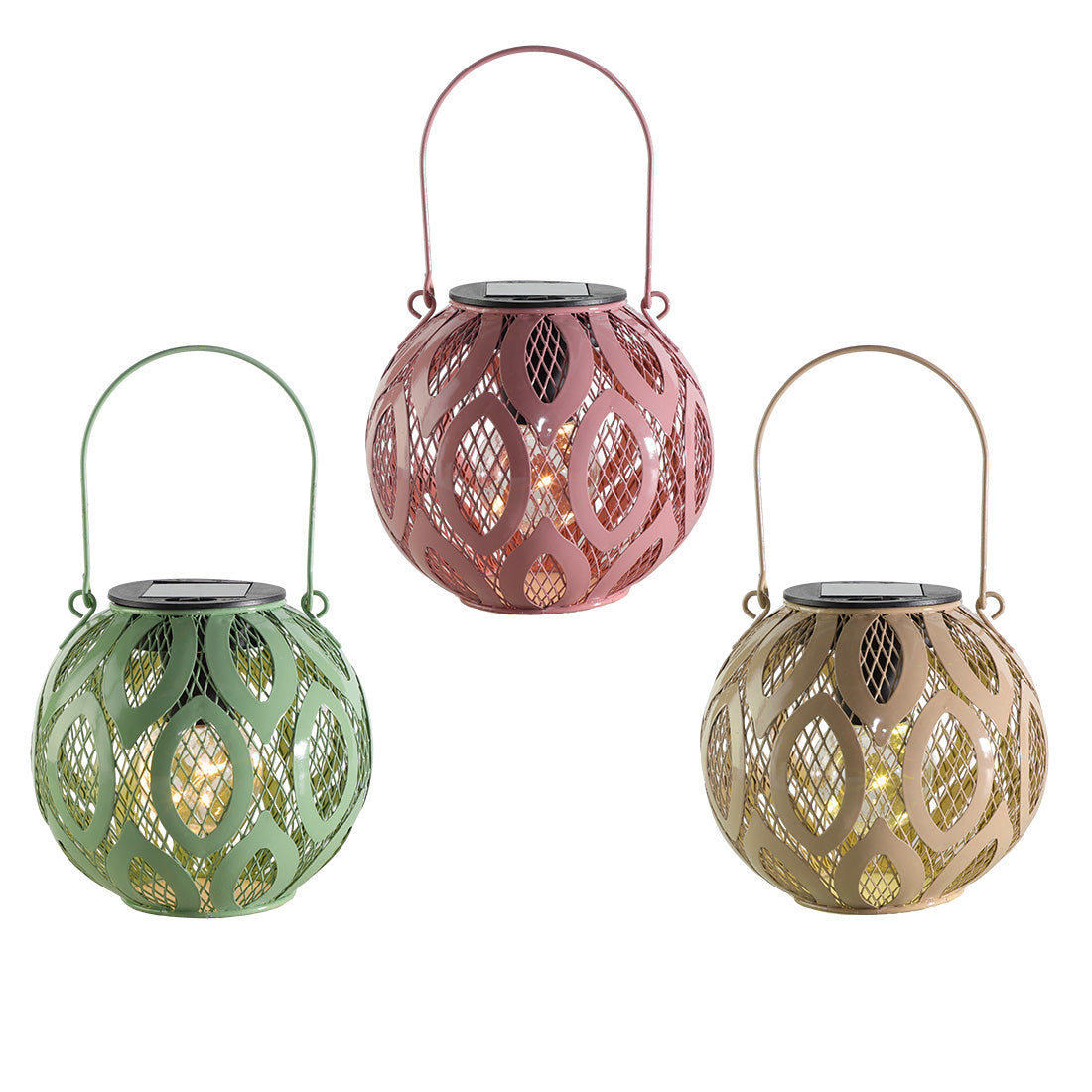 Mesh Solar Garden Lantern 5 Warm White LED - 13.5cm by Bright Garden