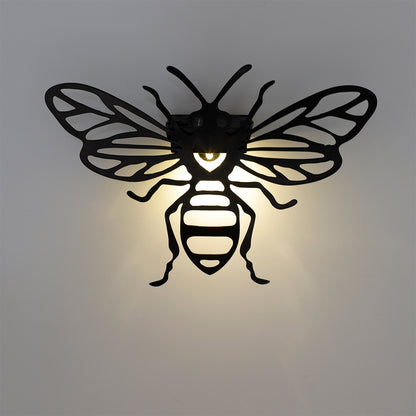 Bee Graphic Solar Garden Wall Light Warm White LED - 22cm by Bright Garden Primary Image