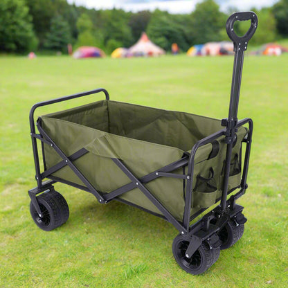 Essentials Folding Camping Festival Trolley Green Black - 150L by Go Beyond