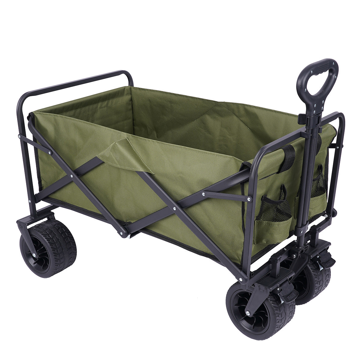 Essentials Folding Camping Festival Trolley Green Black - 150L by Go Beyond