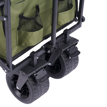 Essentials Folding Camping Festival Trolley Green Black - 150L by Go Beyond