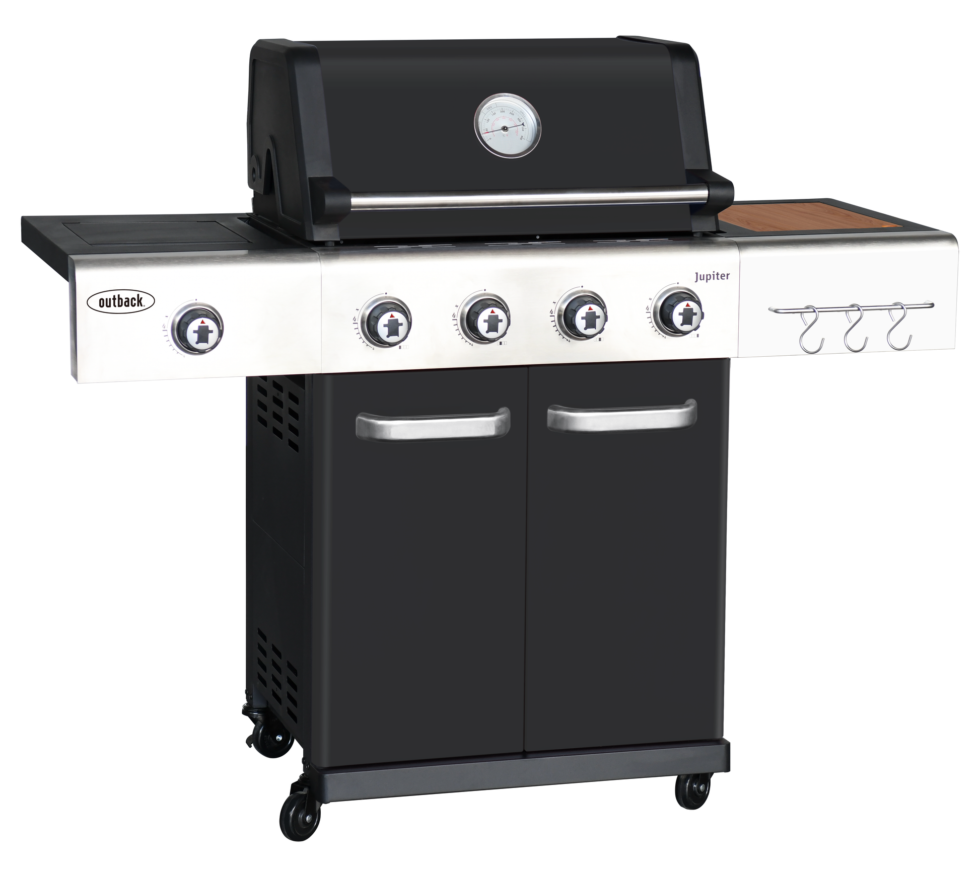 Jupiter Gas & Charcoal BBQ 5 Burner Steel & Enamel 610cm by Outback Primary Image