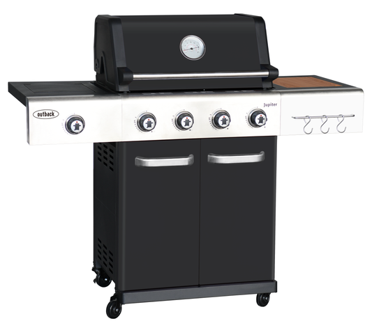 Jupiter Gas & Charcoal BBQ 5 Burner Steel & Enamel 610cm by Outback