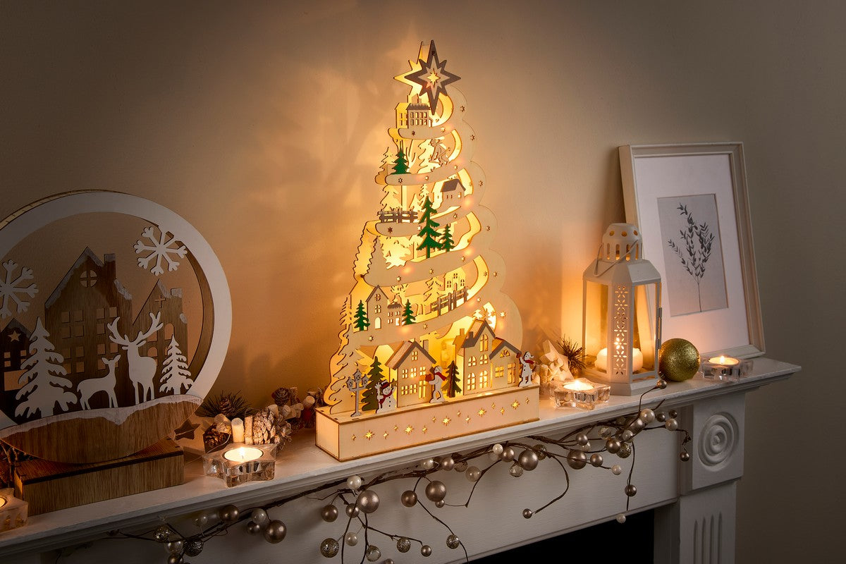 Christmas Natural Swirl Tree Warm White Light by Astralis