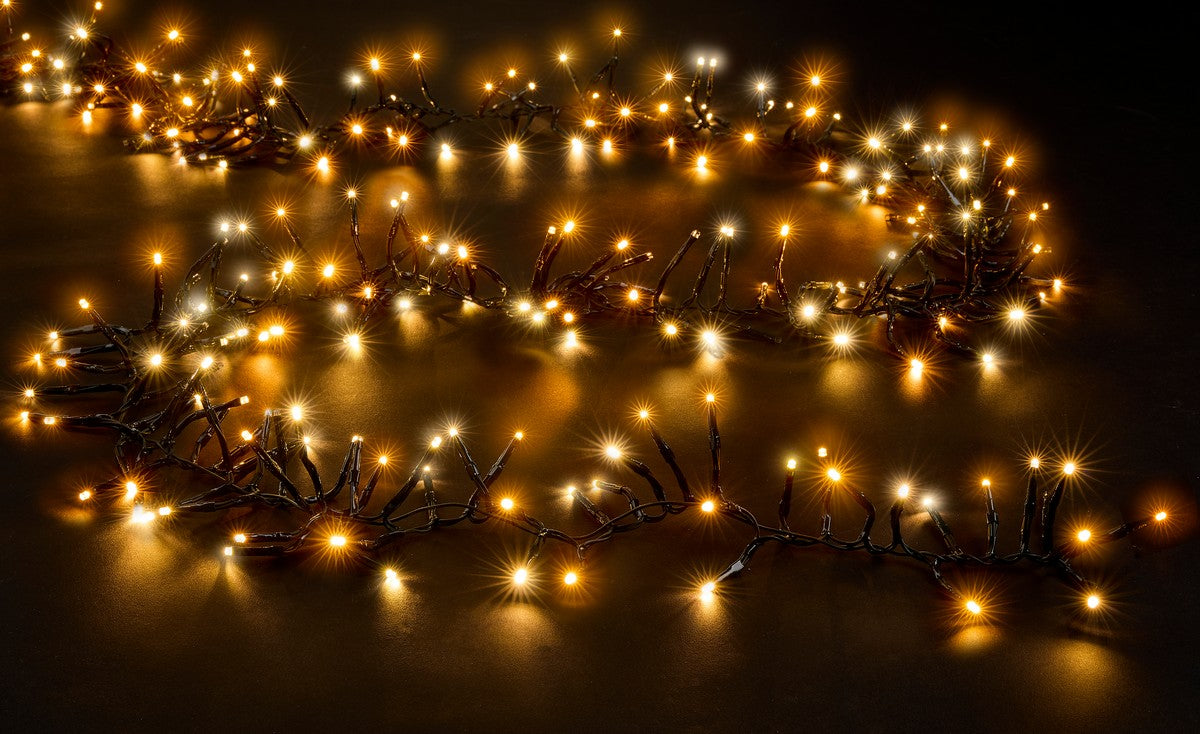Christmas Cluster Fairy Lights Multifunction White & Gold Outdoor 720 LED - 5m by Astralis