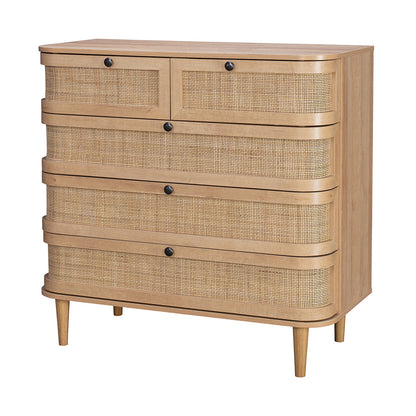 Stockholm Chest of Drawers Beige 5 Drawers
