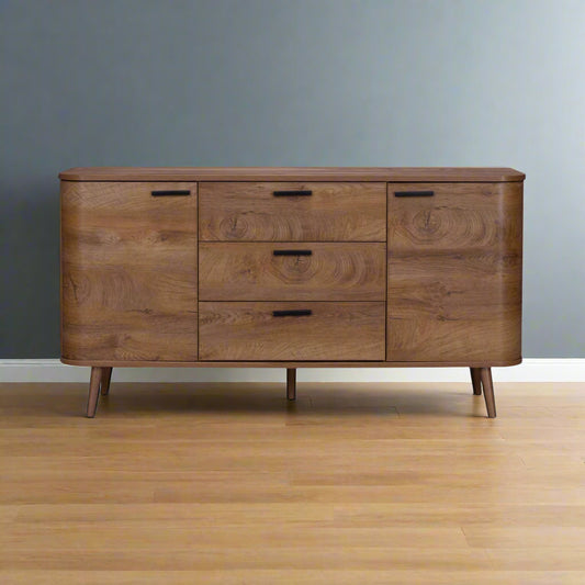 Copenhagen Large Sideboard Dark Brown 2 Doors 4 Shelves 3 Drawers