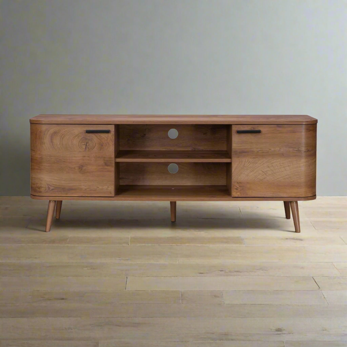 Copenhagen TV Unit Dark Brown 2 Shelves 2 Doors Primary Image