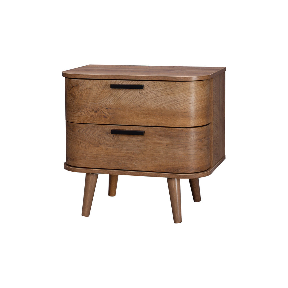 Copenhagen Bedside Table Dark Brown 2 Drawers
