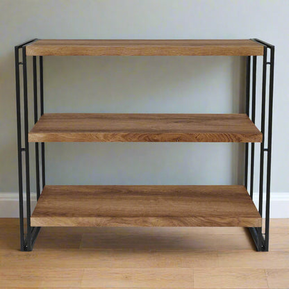 Brooklyn Shelving Unit Black & Brown 3 Shelves