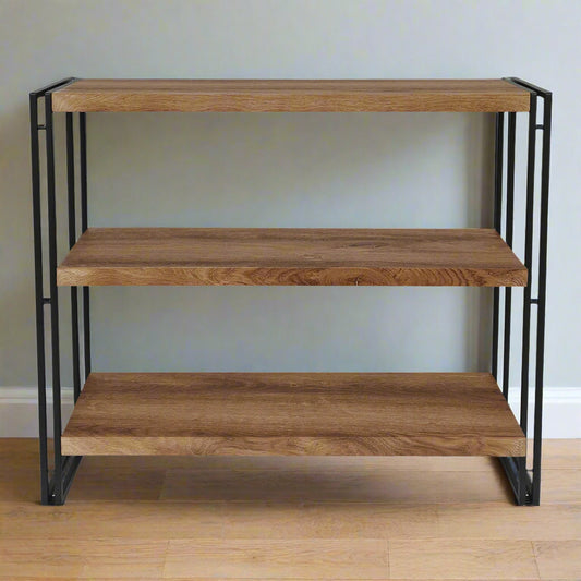 Brooklyn Shelving Unit Black & Brown 3 Shelves