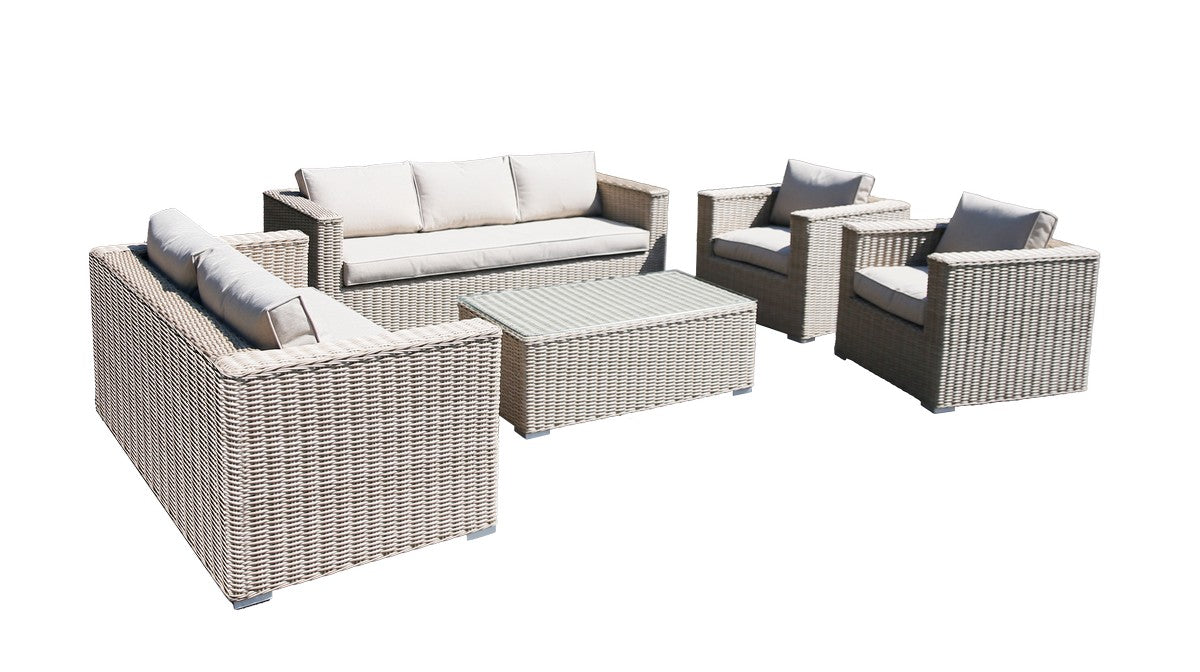 Rattan Garden Sofa Set by Mayfair - 7 Seats Grey