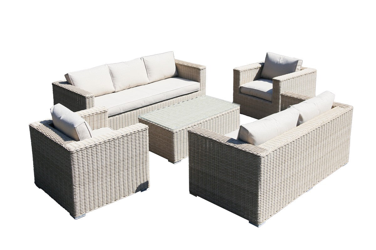 Rattan Garden Sofa Set by Mayfair - 7 Seats Grey