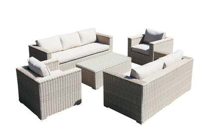 Rattan Garden Sofa Set by Mayfair - 7 Seats Grey