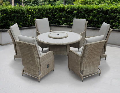 Rattan Garden Patio Dining Set by Mayfair - 6 Seats Grey
