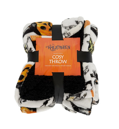 Throw Halloween Decoration with Pumpkin & Ghost Pattern - 170cm by Fangtastic