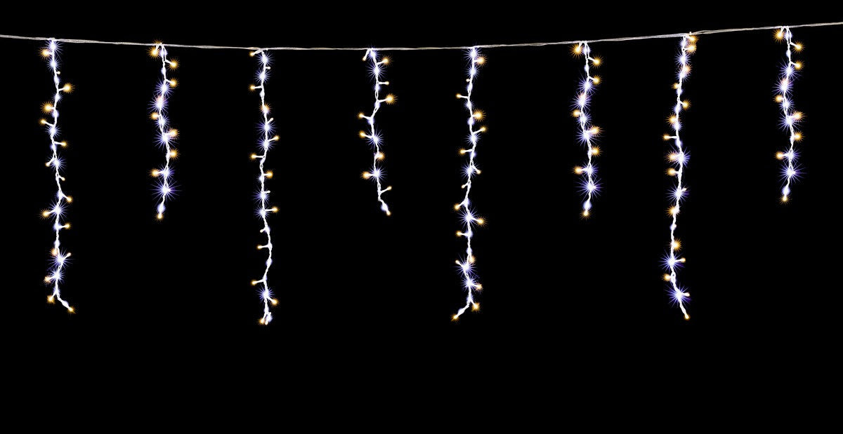 Christmas String Icicle Lights Snowfall Blue & White Outdoor 702 LED - 8m by Astralis