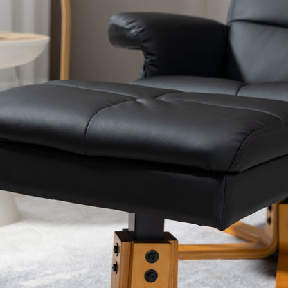 Homcom Faux Leather Swivel Recliner Chair with Footstool