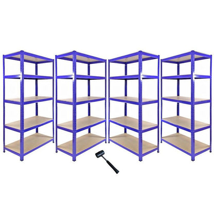 Raven Steel & MDF Shelving Units 180cm - Blue Set Of Five T-Rax 90cm Corner by Raven