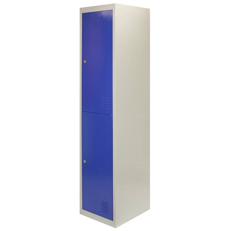 Raven Steel Lockers 6 Compartments 180cm - Grey & Blue Set Of Three Flatpack by Raven
