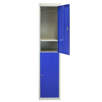 Raven Steel Lockers 6 Compartments 180cm - Grey & Blue Set Of Three Flatpack by Raven