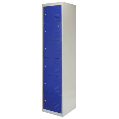 Raven Steel Lockers 18 Compartments 180cm - Grey & Blue Set Of Three Flatpack by Raven
