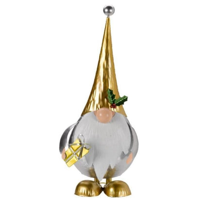 Gonk with Present Christmas Decoration Gold & Silver - 40cm Primary Image