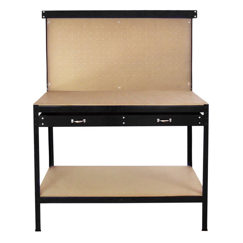 Raven Steel & MDF Workbench 180cm - Black 120cm Pegboard & by Raven