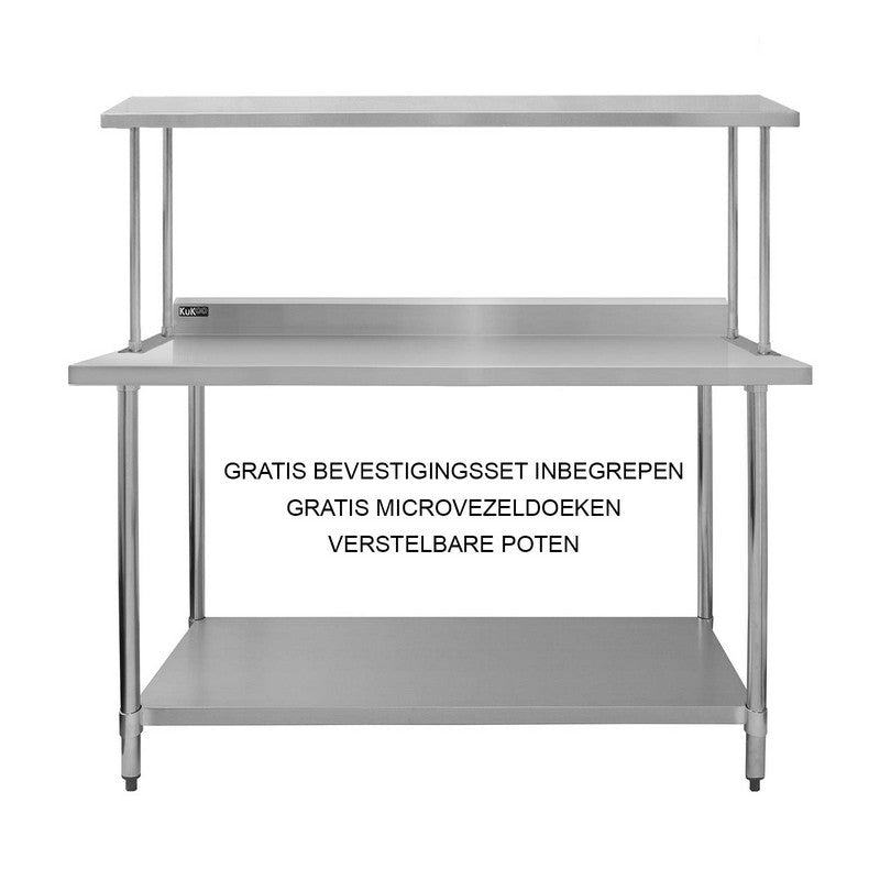 Raven Stainless Steel Workbench 150cm - Silver Catering by Raven