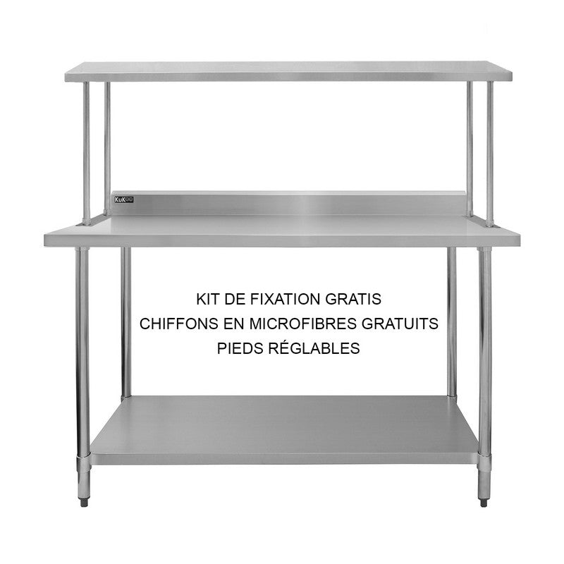 Raven Stainless Steel Workbench 150cm - Silver Catering by Raven