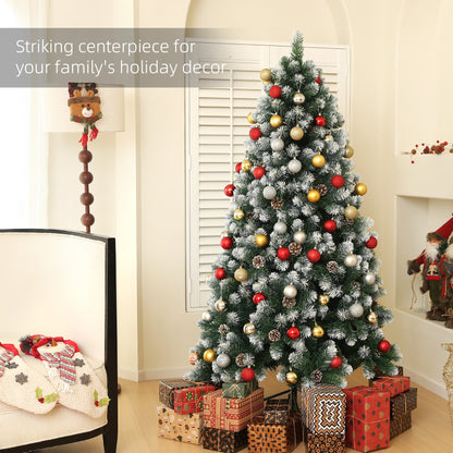 6ft Pinecone Christmas Tree Artificial - White Frosted Green  774 Tips