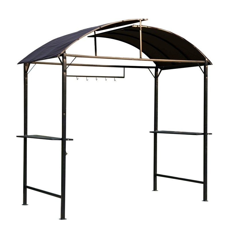 2.5 x 1.2M Metal BBQ Shelter Coffee