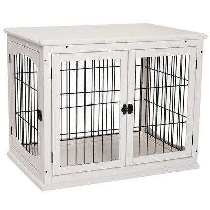 PawHut Pawhut Medium-Density Fibreboard 3-Door Small Indoor Pet Cage White