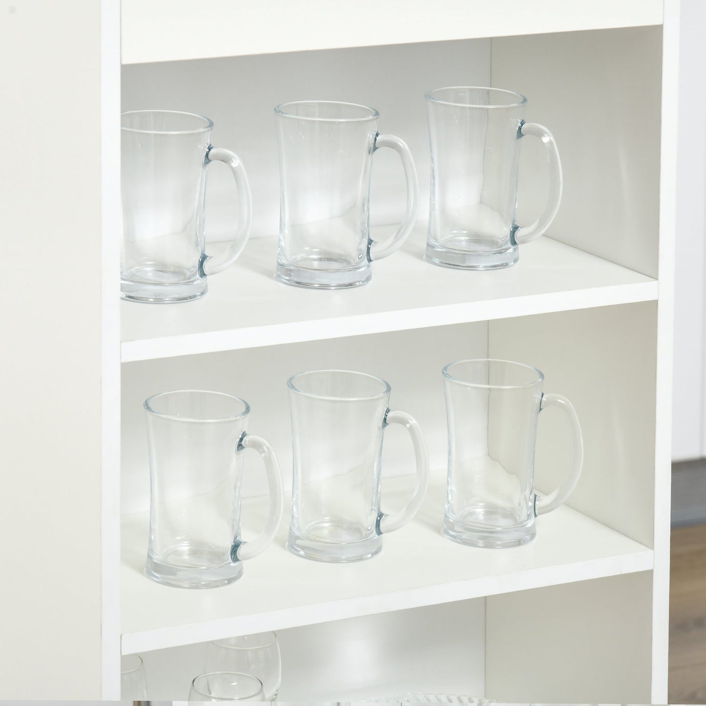 Bar Table Coffee Table Kitchen Dining Table with 4-Tier Storage Shelf for Kitchen