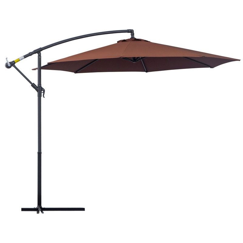 Diameter 3M Hanging Umbrella Parasol Coffee