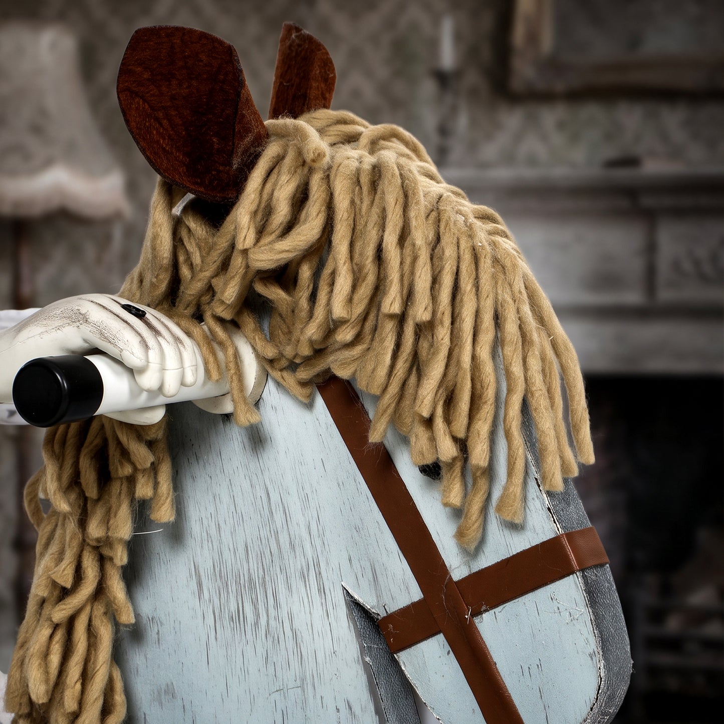 Animated Girl On Rocking Horse Halloween Decoration - 72cm